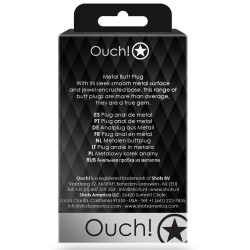 Ouch! Bijou anal Round Gem S 6 x 2.6cm Argenté-Transparent